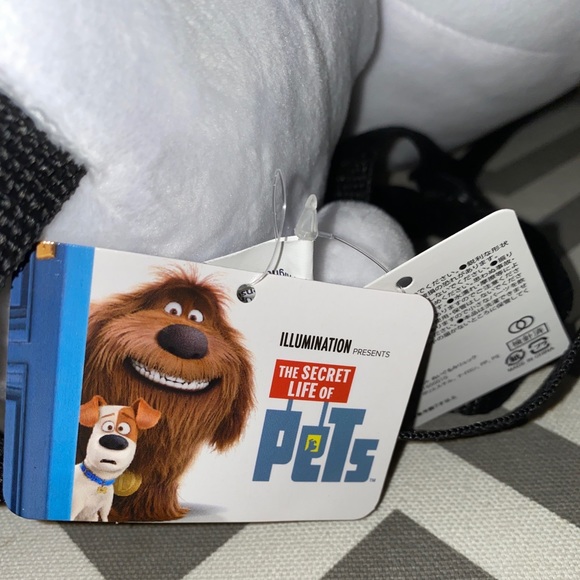 NWT! Secret Life of Pets Snowball Plush White Rabbit 14" Stuffed Animal Backpack - Picture 8 of 9